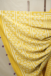 Yellow HBP Cotton Saree - SRYCS3047