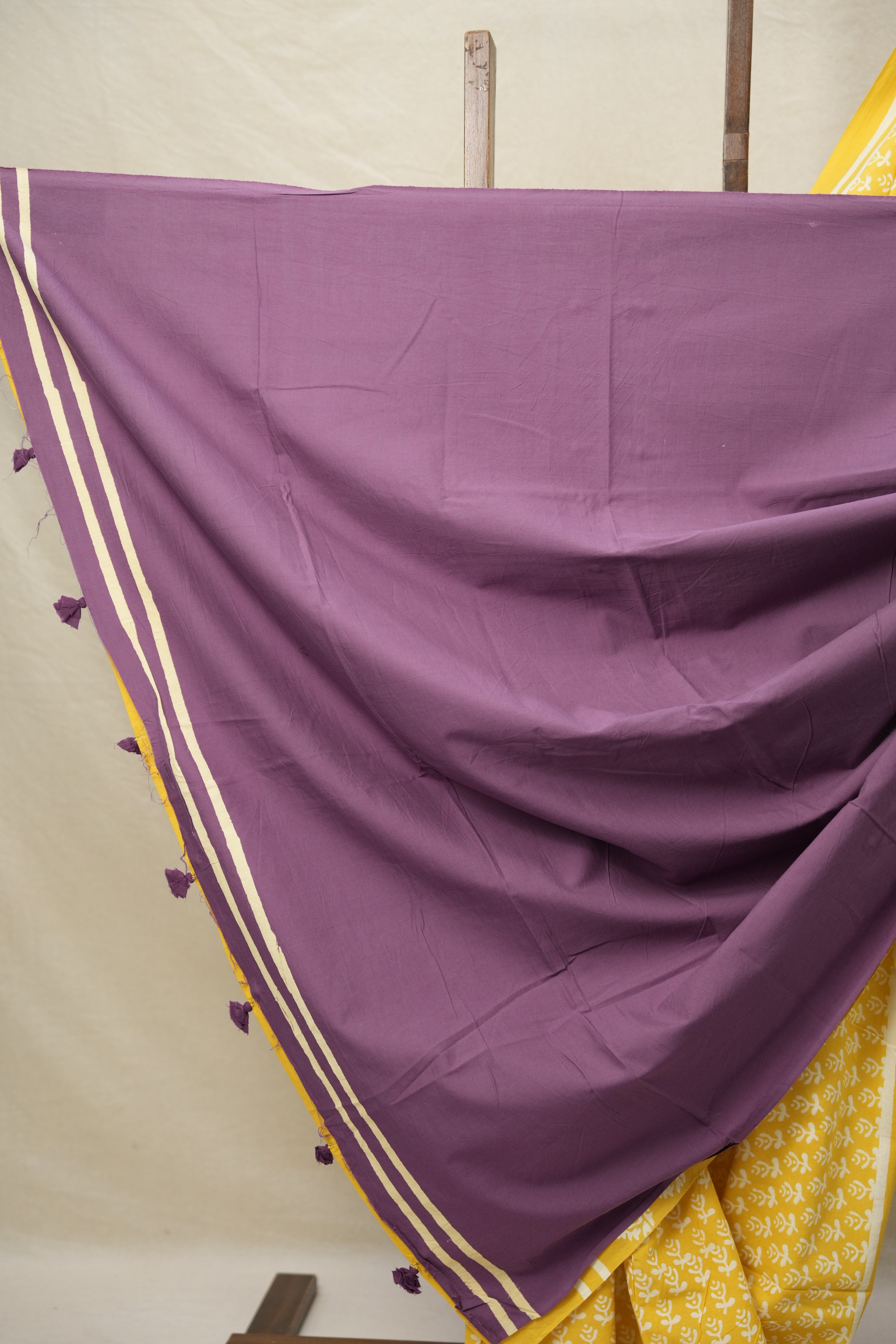 Yellow HBP Cotton Saree - SRYCS3047