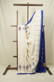 White Pochampalli Cotton Ikat Saree - SRWPCIS738