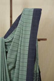 Seafoam Green Bengal Cotton Saree - SRSGBCS124