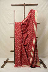 Maroon HBP Cotton Saree - SRMCS3046