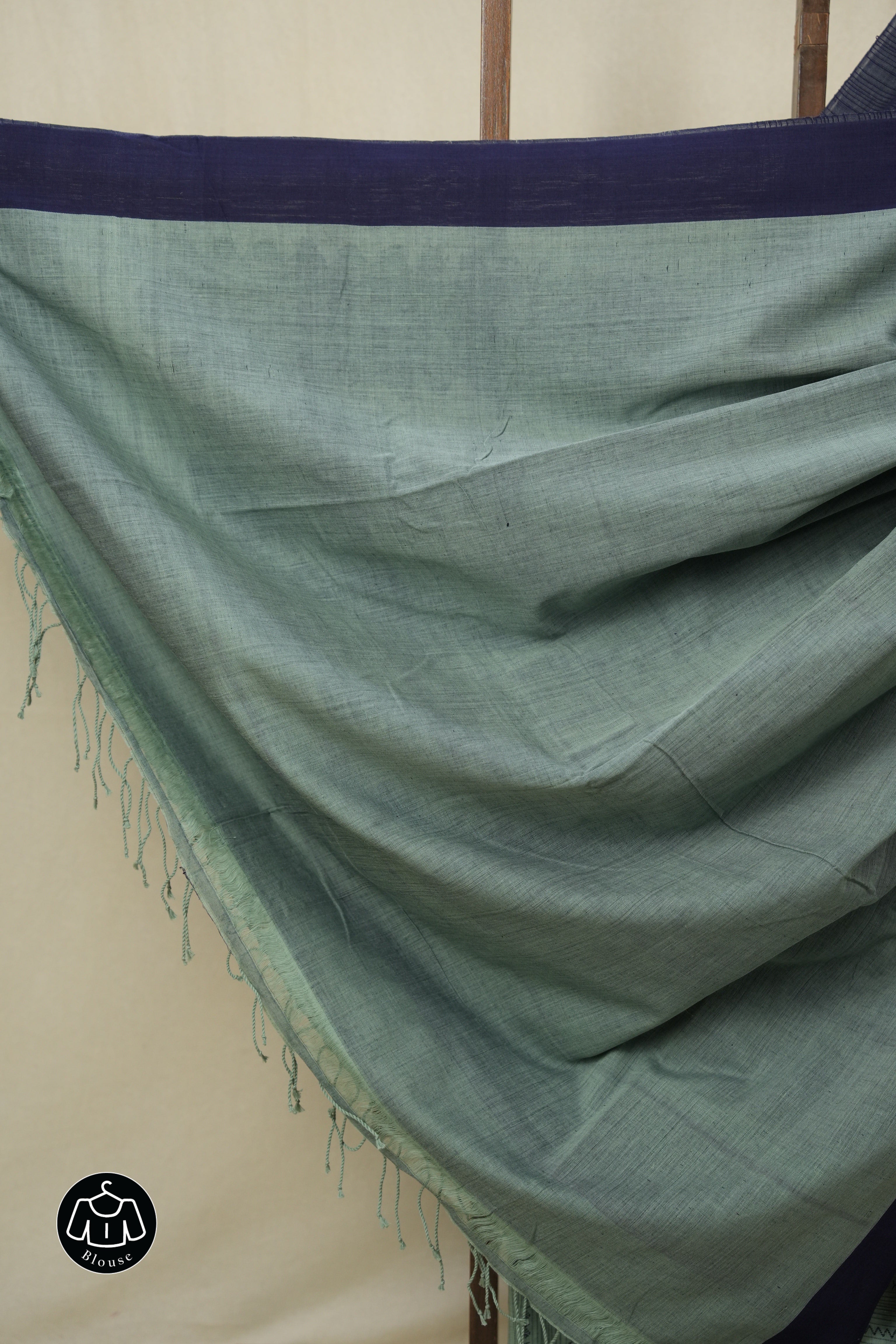 Seafoam Green Bengal Cotton Saree - SRSGBCS124