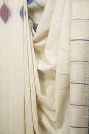 White Pochampalli Cotton Ikat Saree - SRWPCIS738