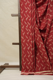 Maroon HBP Cotton Saree - SRMCS3046