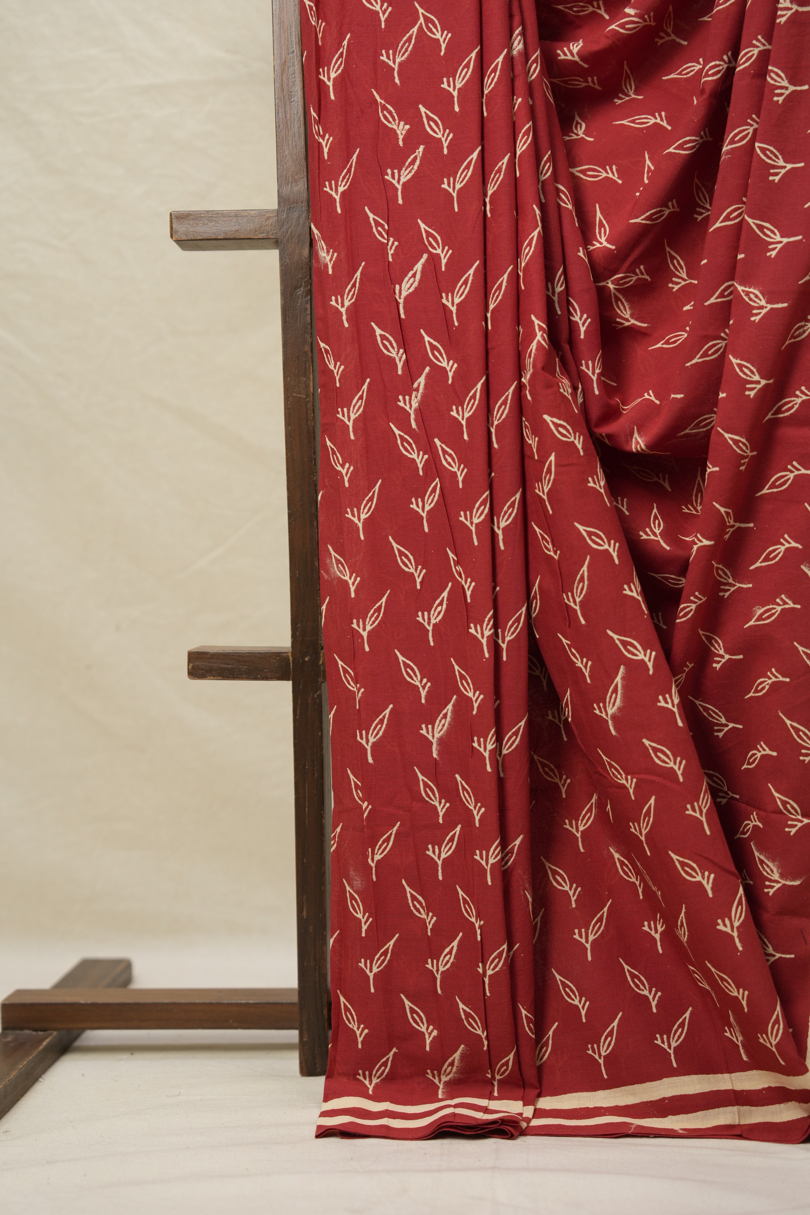 Maroon HBP Cotton Saree - SRMCS3046