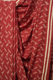 Maroon HBP Cotton Saree - SRMCS3046