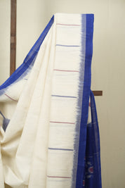White Pochampalli Cotton Ikat Saree - SRWPCIS738