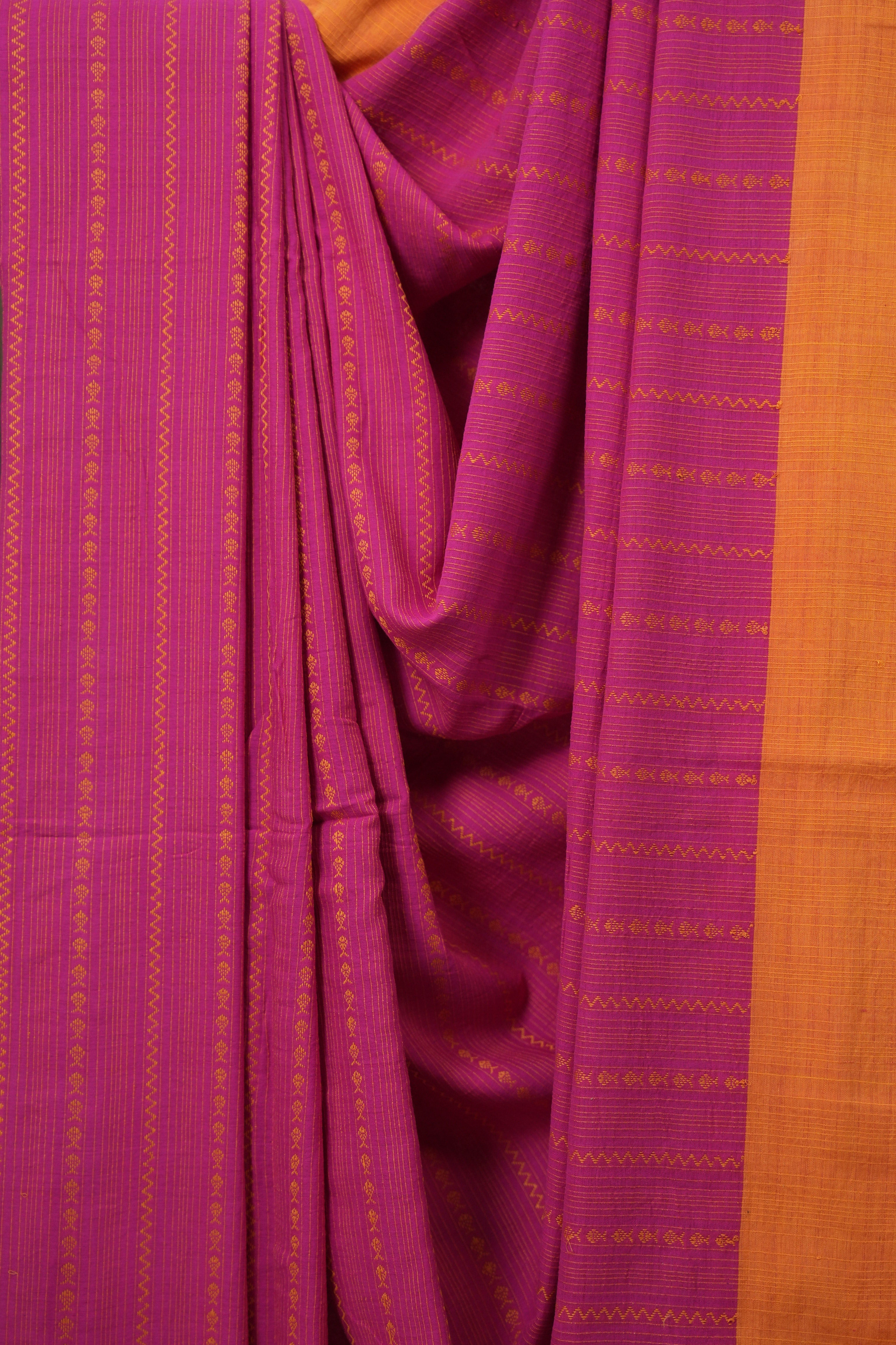 Rani Pink Bengal Cotton Saree - SRRPBCS123