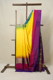 Yellow Pochampalli Silk Ikat Saree - SRYPSIS180