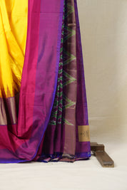 Yellow Pochampalli Silk Ikat Saree - SRYPSIS180