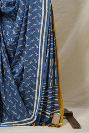 Blue HBP Cotton Saree - SRBCS3044