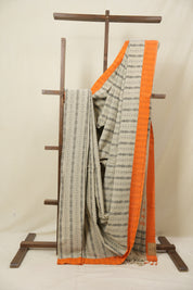 Cream Beige Bengal Cotton Saree - SRCBBCS125