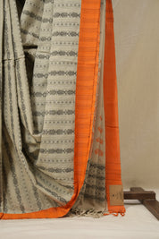Cream Beige Bengal Cotton Saree - SRCBBCS125