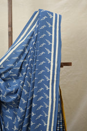 Blue HBP Cotton Saree - SRBCS3044