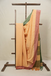 Pestle Orange Plain Cotton Ilkal Saree - SRPOPCIS785