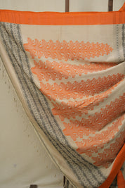 Cream Beige Bengal Cotton Saree - SRCBBCS125