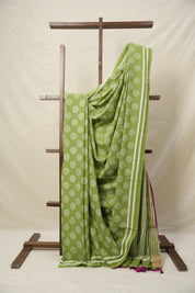 Pista Green HBP Cotton Saree - SRPGCS3045