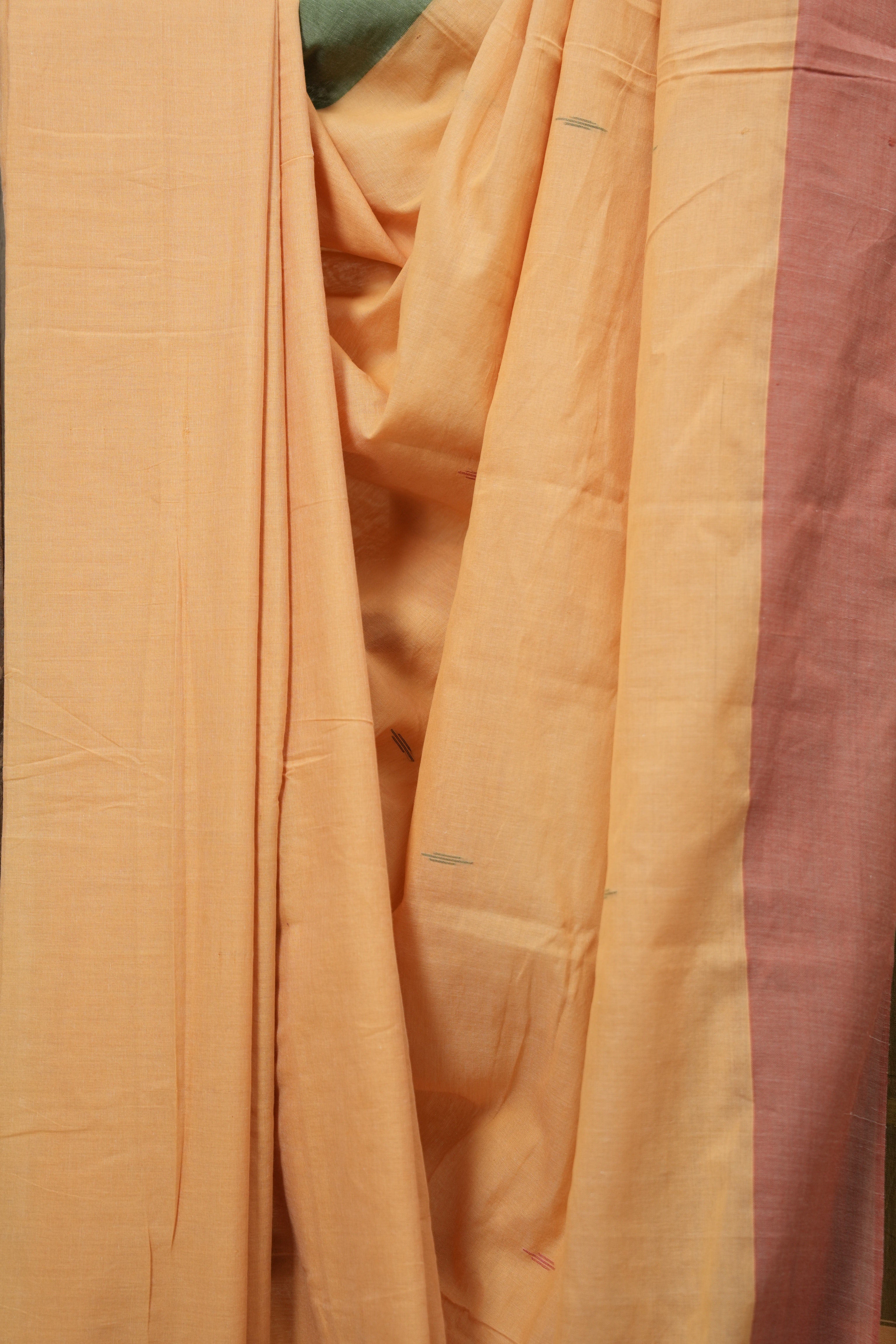 Pestle Orange Plain Cotton Ilkal Saree - SRPOPCIS785