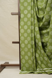 Pista Green HBP Cotton Saree - SRPGCS3045