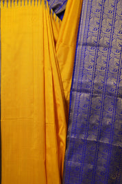 Mustard Yellow Pochampalli Silk Ikat Saree - SRMYPSIS181