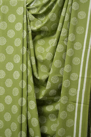 Pista Green HBP Cotton Saree - SRPGCS3045