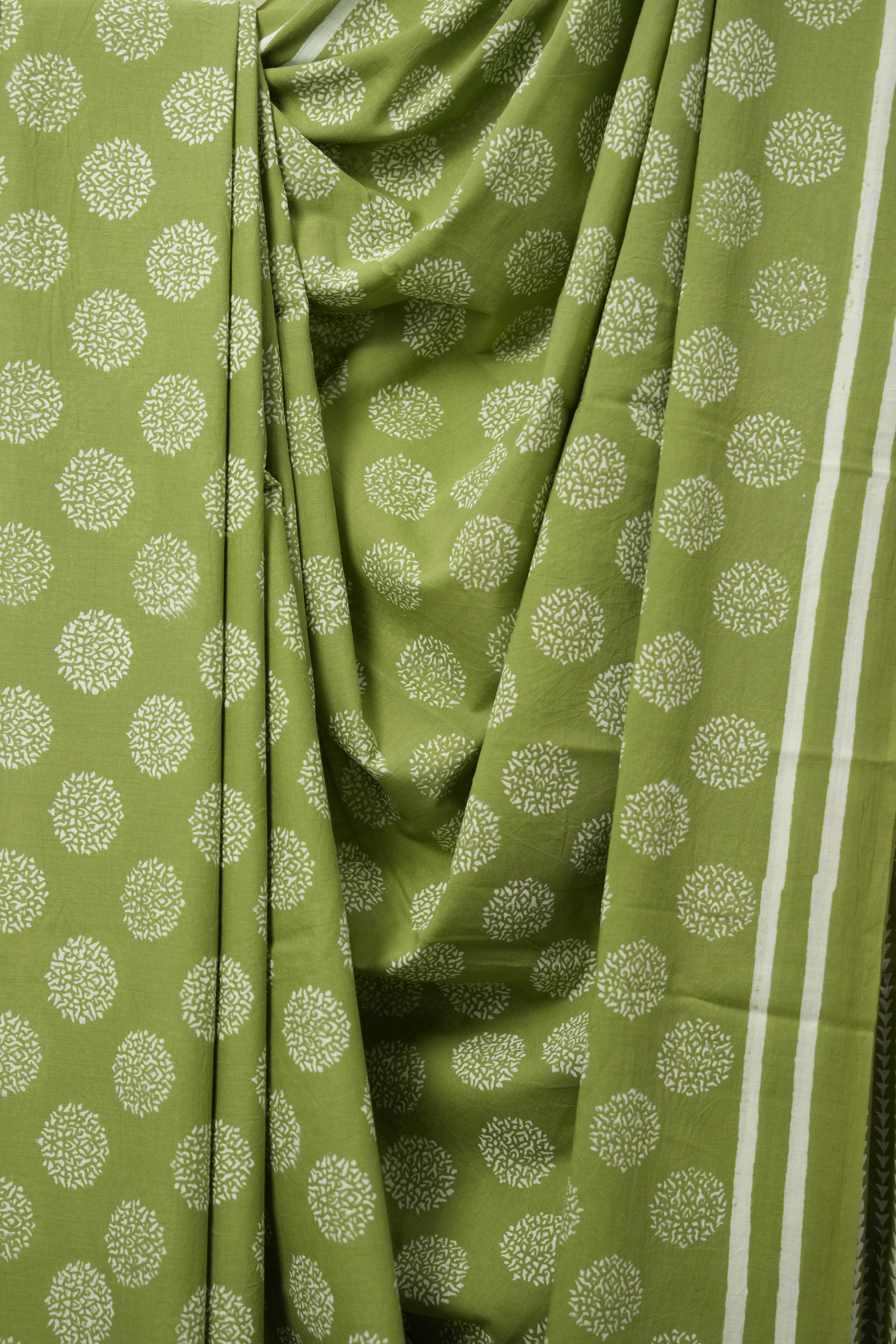 Pista Green HBP Cotton Saree - SRPGCS3045