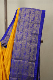 Mustard Yellow Pochampalli Silk Ikat Saree - SRMYPSIS181