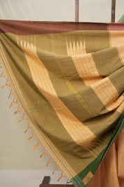 Pestle Orange Plain Cotton Ilkal Saree - SRPOPCIS785