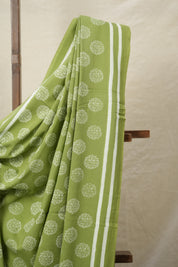 Pista Green HBP Cotton Saree - SRPGCS3045