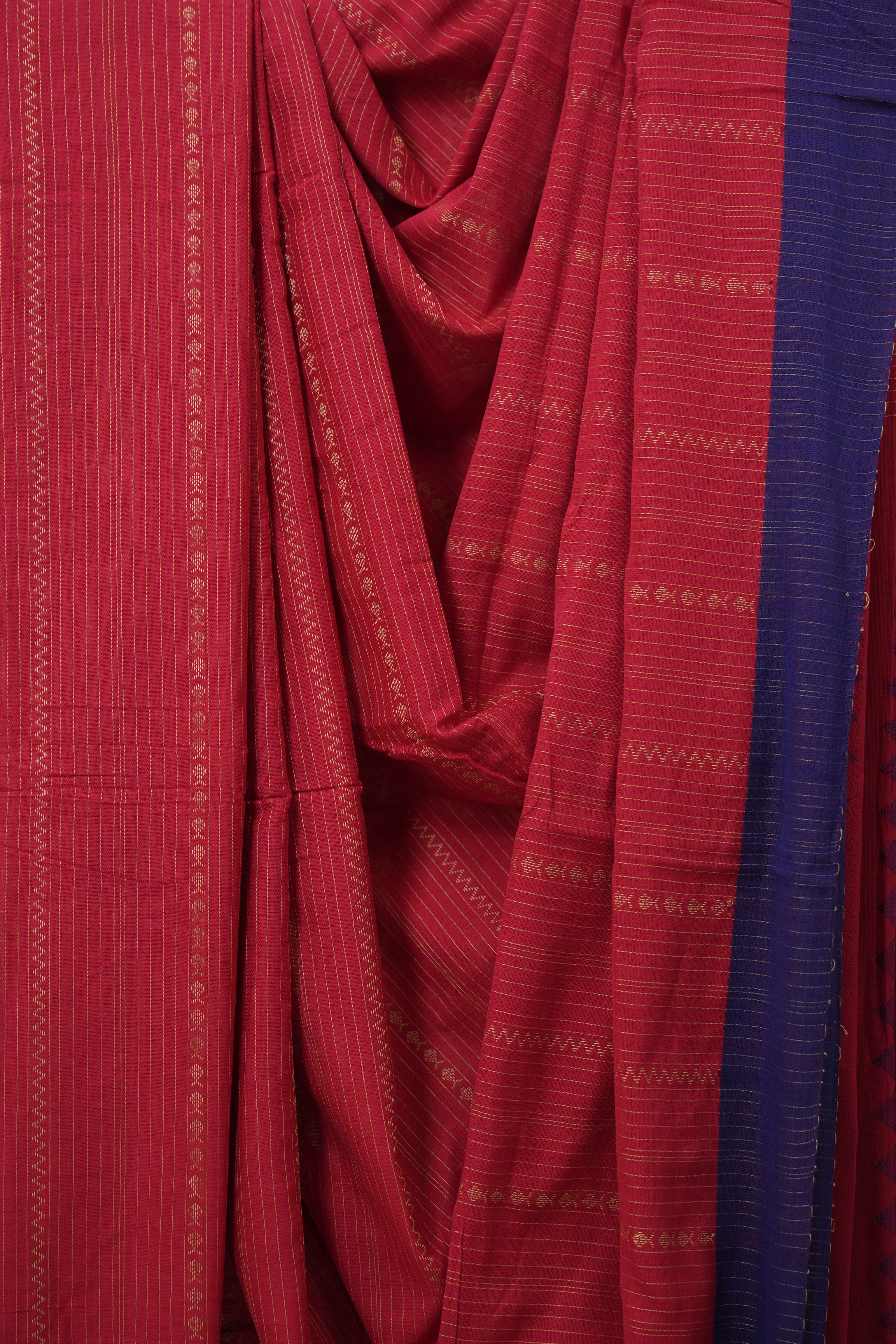 Red Bengal Cotton Saree - SRRBCS126