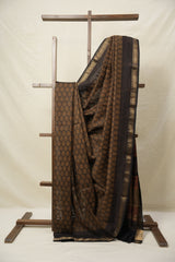 Moss Green HBP Cotton Silk Saree With Maheshwari Border - SRMGCSS1414