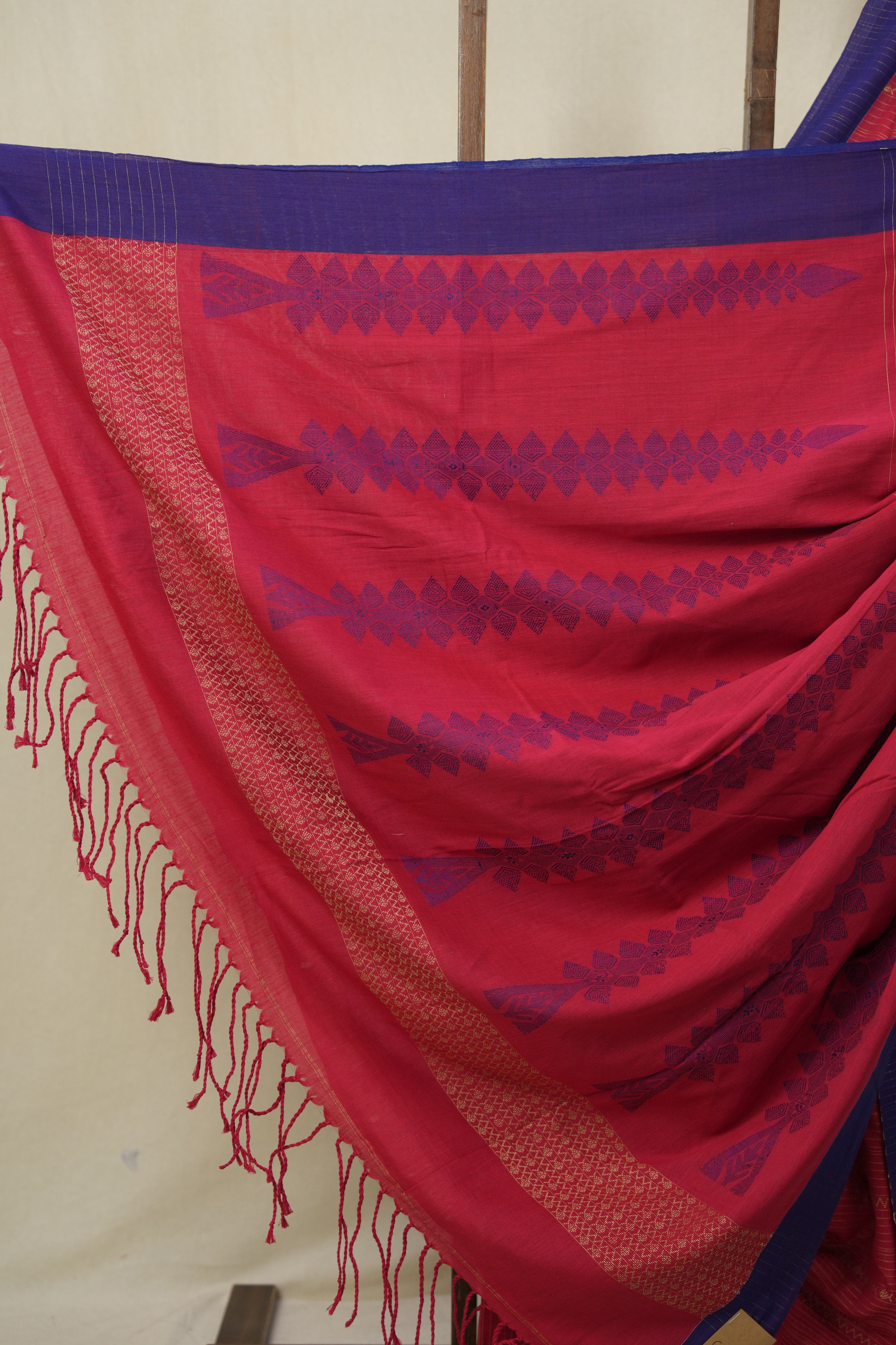 Red Bengal Cotton Saree - SRRBCS126
