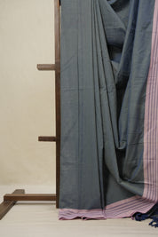 Two Tone Blue Plain Cotton Ilkal Saree - SRTTBPCIS786