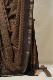 Moss Green HBP Cotton Silk Saree With Maheshwari Border - SRMGCSS1414