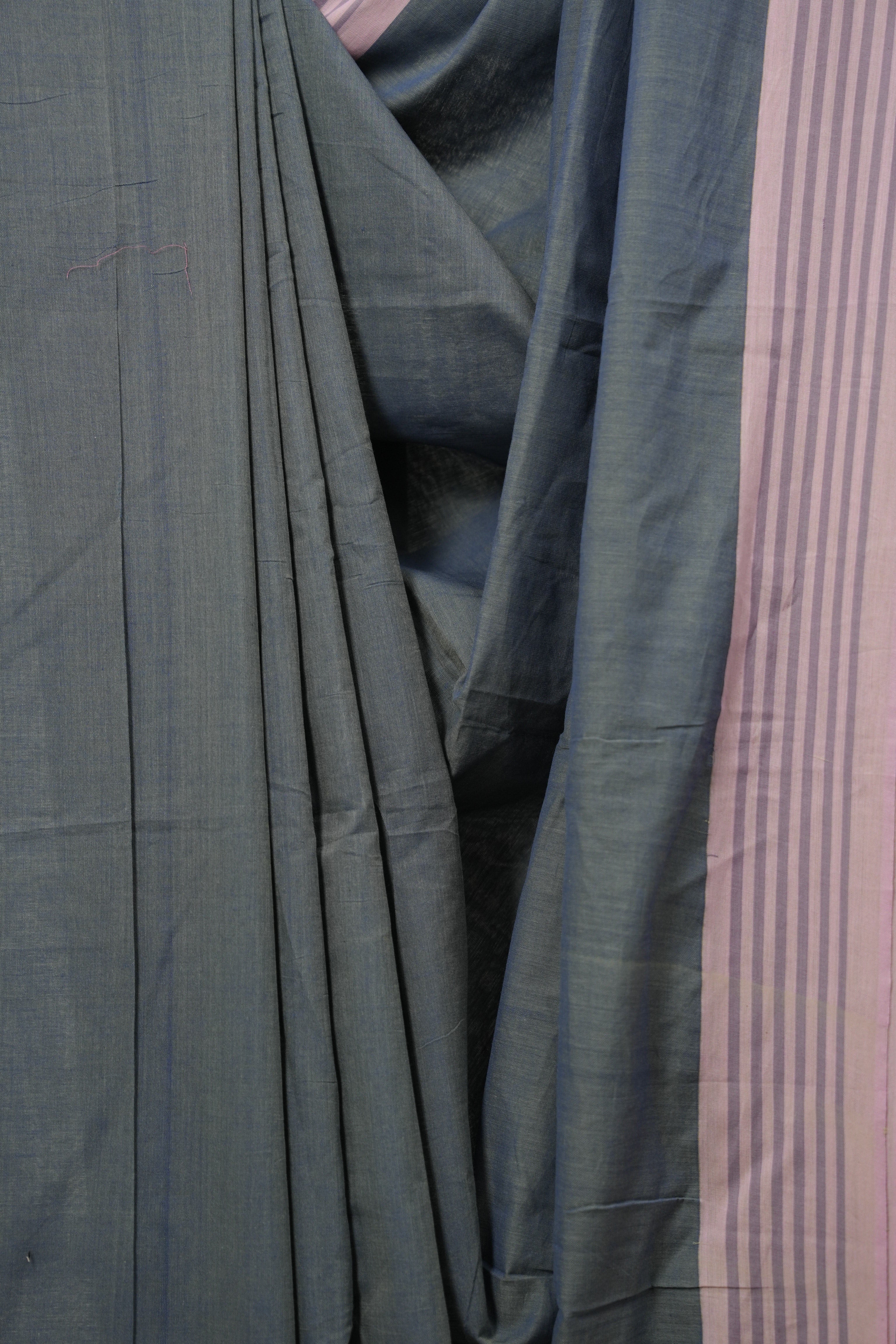 Two Tone Blue Plain Cotton Ilkal Saree - SRTTBPCIS786