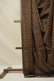 Moss Green HBP Cotton Silk Saree With Maheshwari Border - SRMGCSS1414