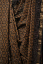 Moss Green HBP Cotton Silk Saree With Maheshwari Border - SRMGCSS1414