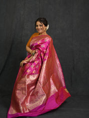 Rani Pink Banarasi Silk Saree - SRRPBSS907