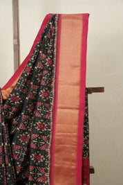 Black Pochampalli Silk Ikat Saree - SRBPSIS175