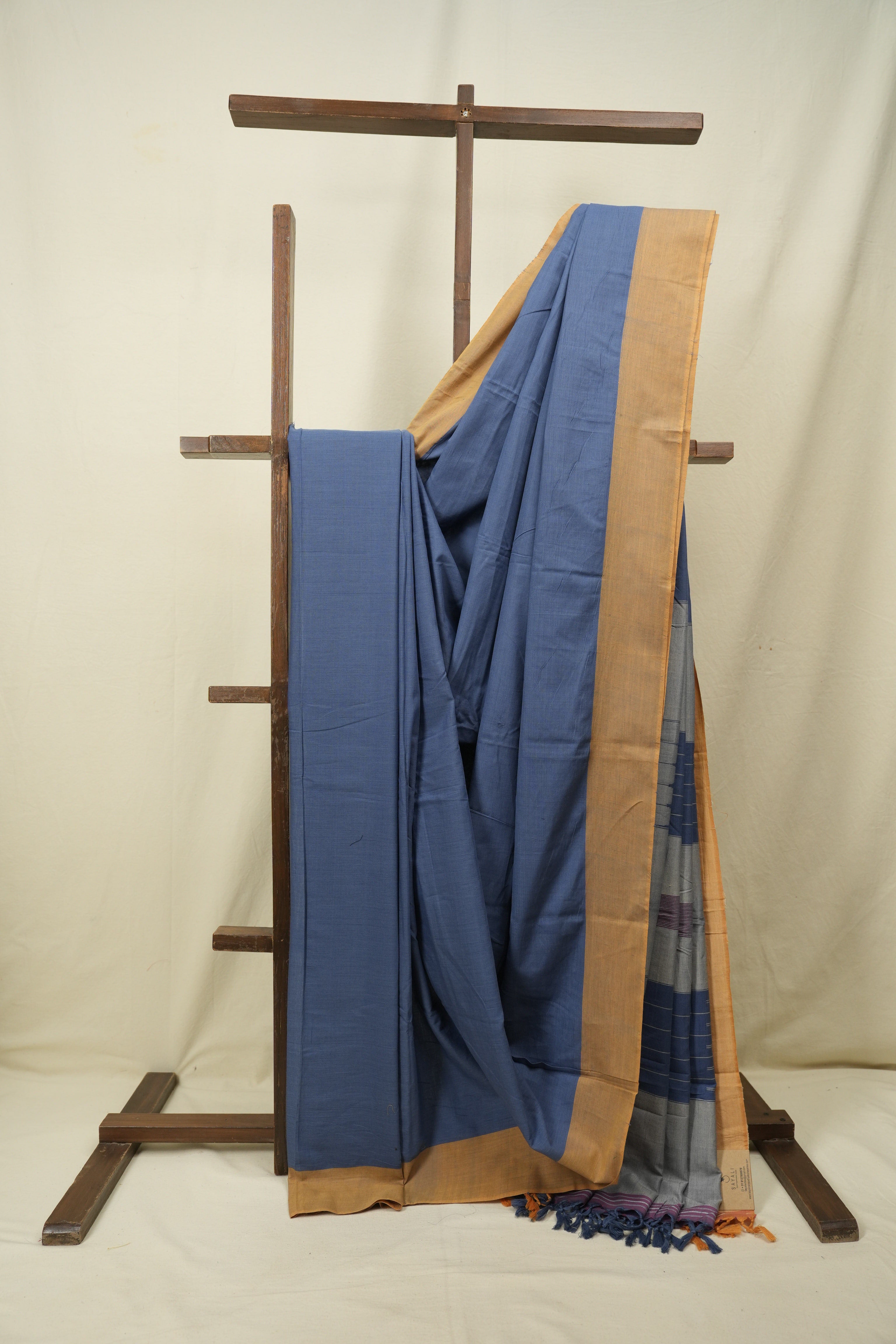 Blue Cotton IIkal Saree - SRBCIS1156