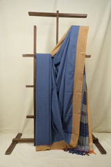 Blue Cotton IIkal Saree - SRBCIS1156