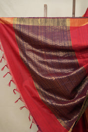 Red Raw Silk Saree - SRRRSS832