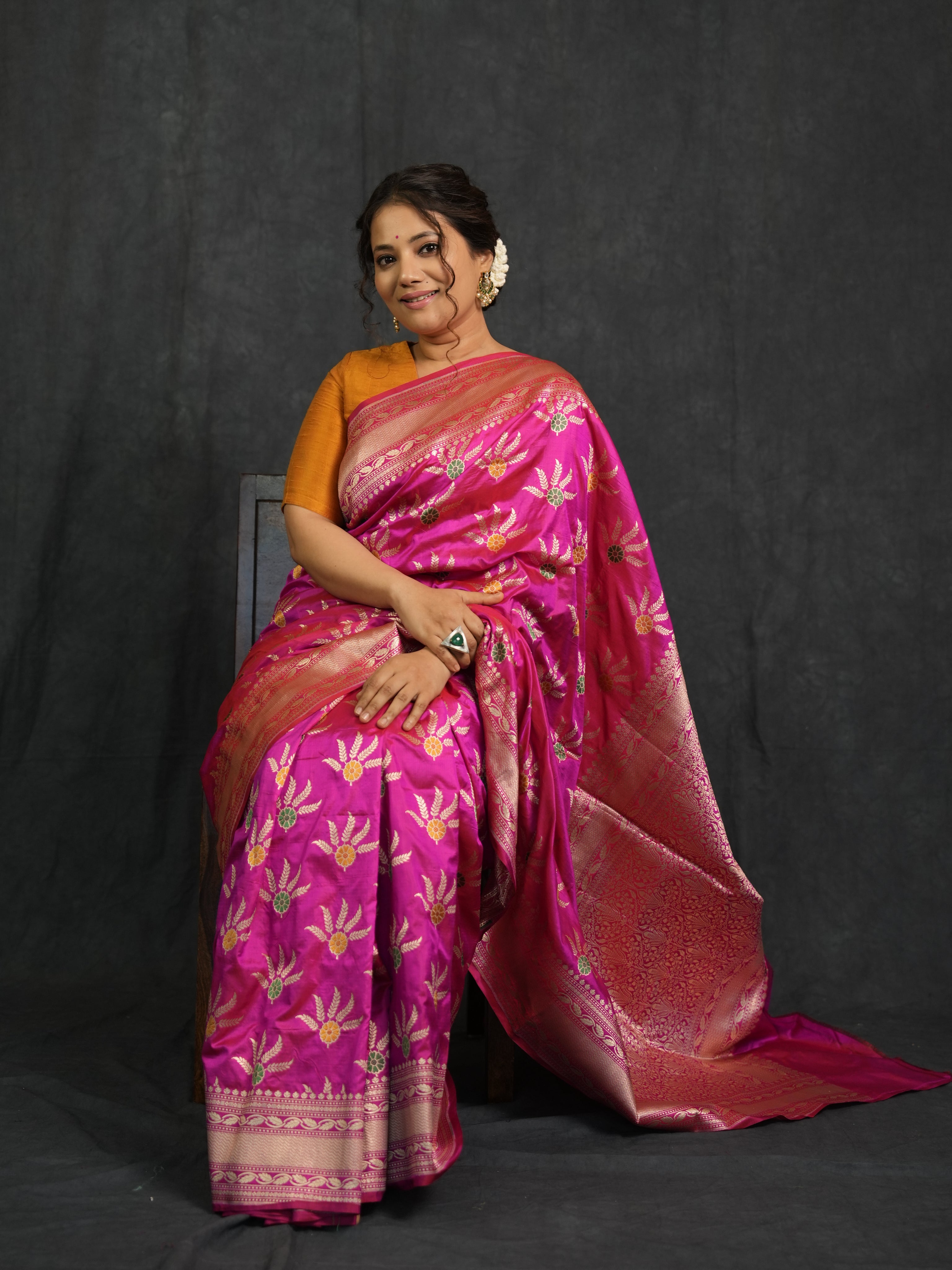 Rani Pink Banarasi Silk Saree - SRRPBSS907