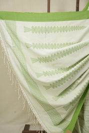 White Bengal Cotton Saree - SRWBCS127