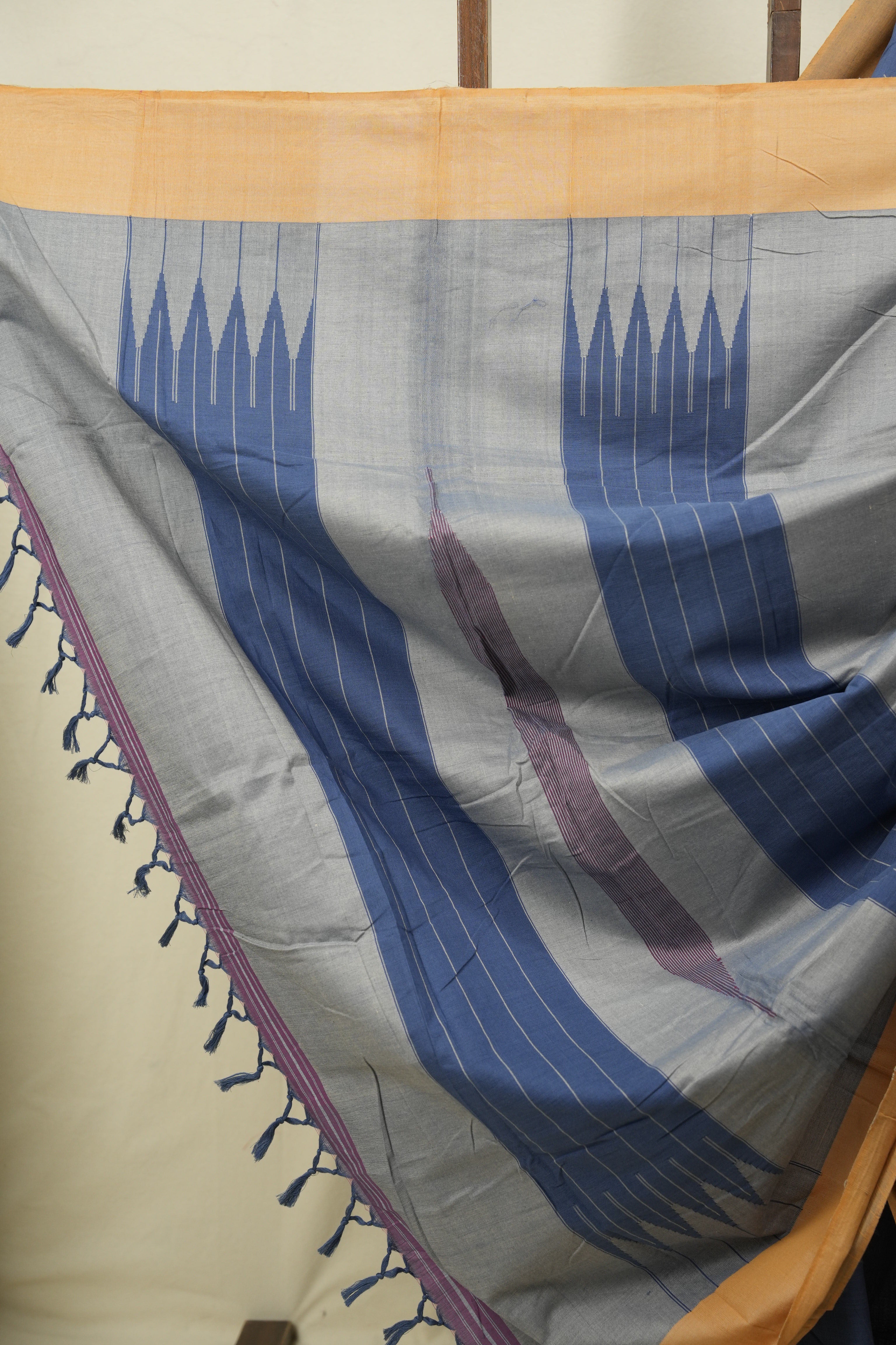Blue Cotton IIkal Saree - SRBCIS1156
