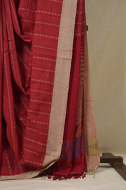 Red Bengal Cotton Saree - SRRBCS128