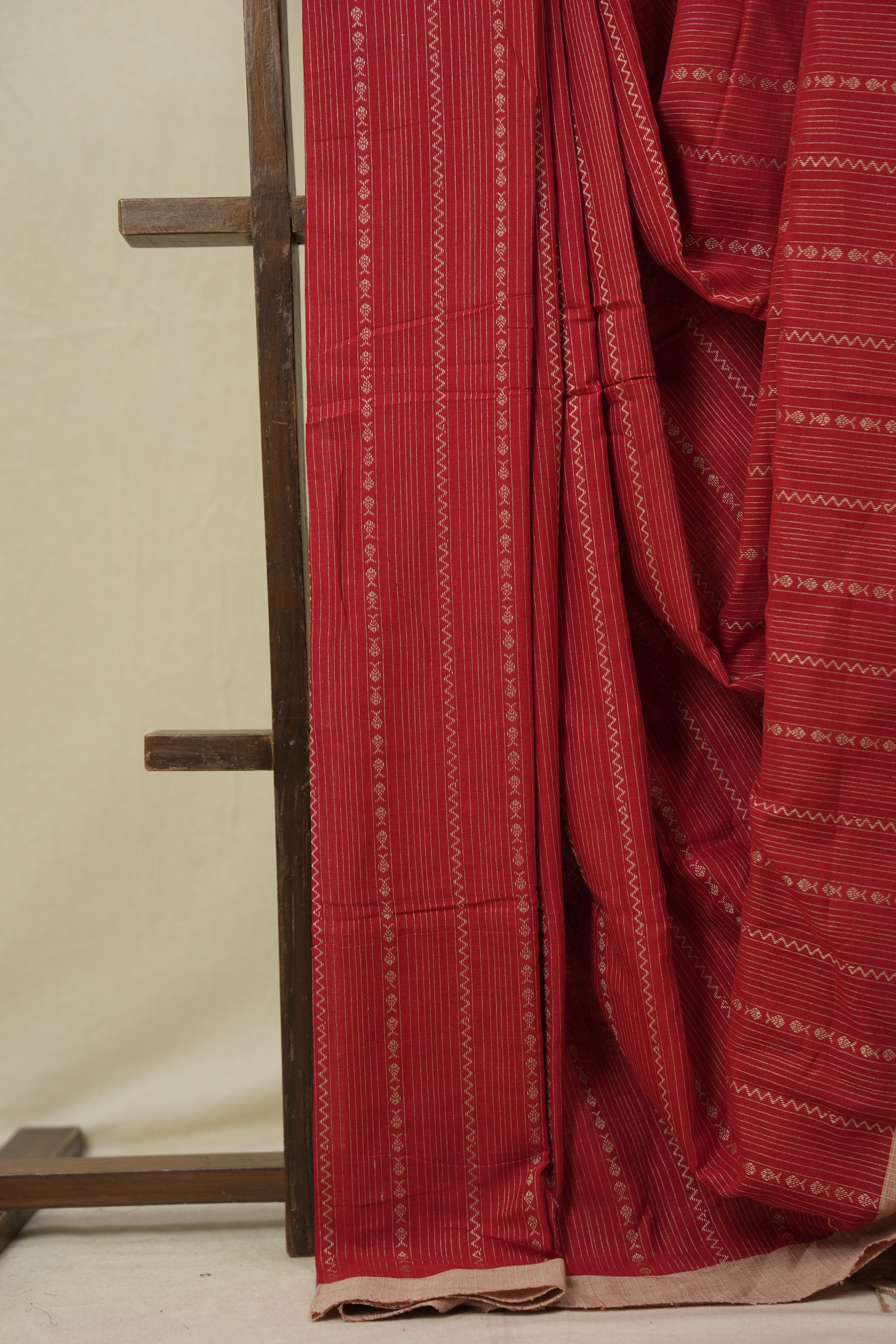 Red Bengal Cotton Saree - SRRBCS128