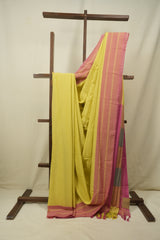 Yellow Cotton IIkal Saree - SRYCIS1153