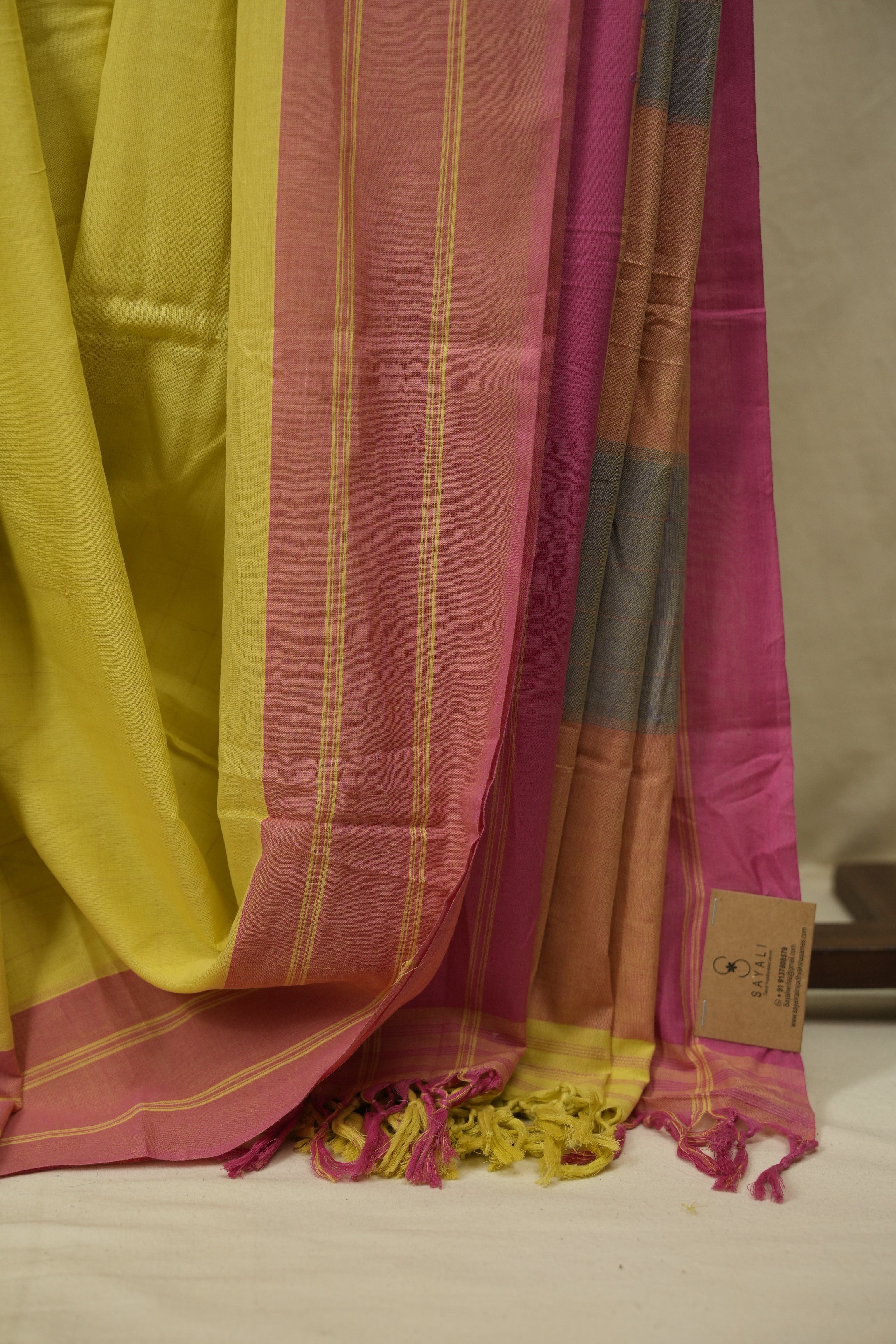 Yellow Cotton IIkal Saree - SRYCIS1153