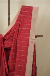 Red Bengal Cotton Saree - SRRBCS128